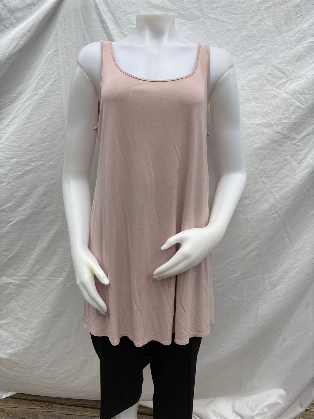 Eileen Fisher Blush Pink Sleeveless Scoop Neck Tank - Picture 7 of 9
